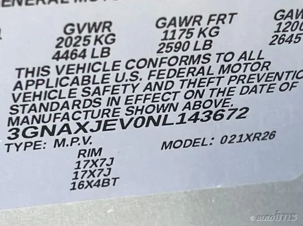 3GNAXJEV0NL143672 2022 CHEVROLET EQUINOX - Image 2