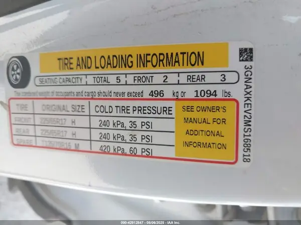 3GNAXKEV2MS168518 2021 CHEVROLET EQUINOX - Image 8