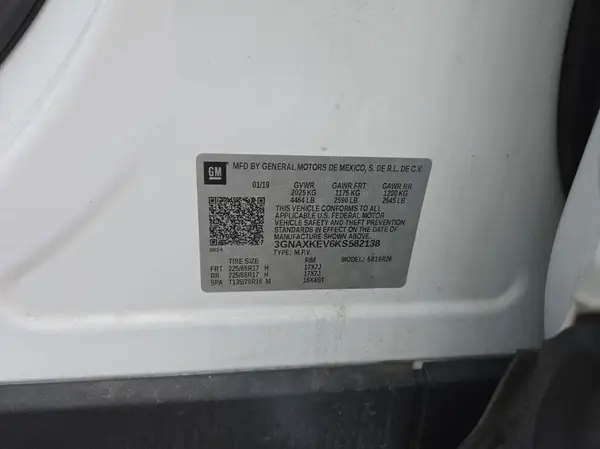 3GNAXKEV6KS582138 2019 CHEVROLET EQUINOX - Image 8
