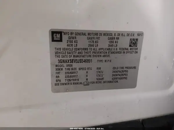3GNAXSEV3JS546891 2018 CHEVROLET EQUINOX - Image 8