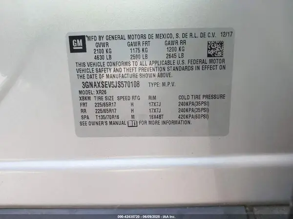 3GNAXSEV5JS570108 2018 CHEVROLET EQUINOX - Image 8
