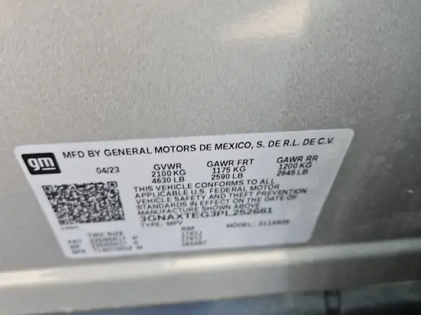 3GNAXTEG3PL252661 2023 CHEVROLET EQUINOX - Image 2