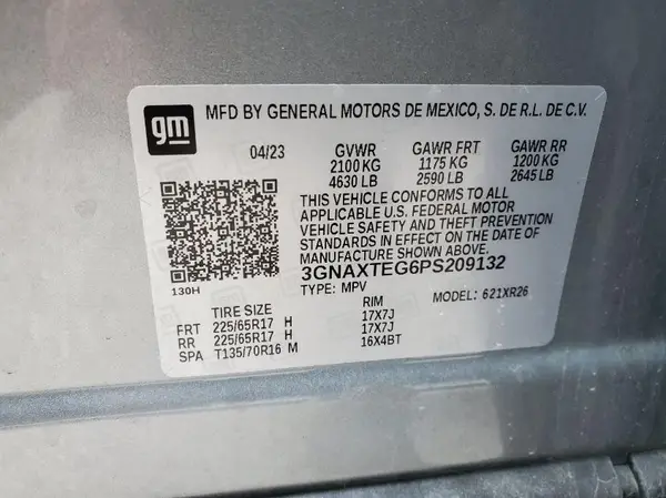3GNAXTEG6PS209132 2023 CHEVROLET EQUINOX - Image 1
