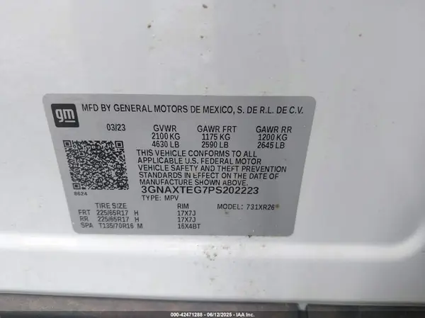 3GNAXTEG7PS202223 2023 CHEVROLET EQUINOX - Image 8