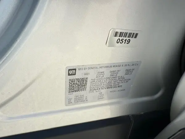 3GNAXTEV4MS161401 2021 CHEVROLET EQUINOX - Image 8