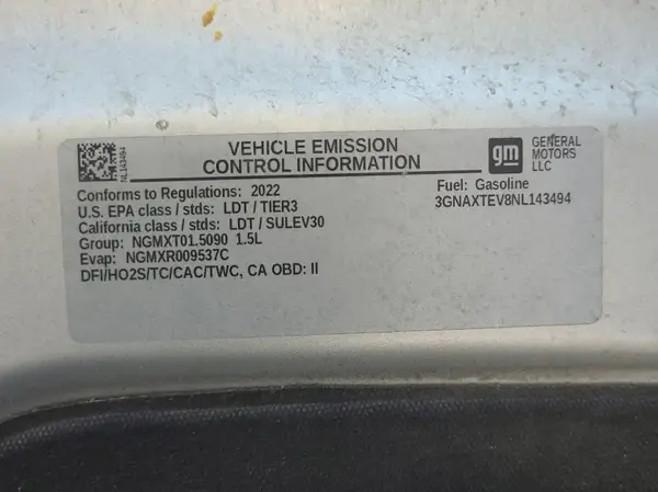 3GNAXTEV8NL143494 2022 CHEVROLET EQUINOX - Image 1