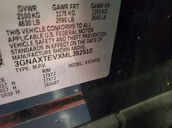 3GNAXTEVXML392510 2021 CHEVROLET EQUINOX - Image 2