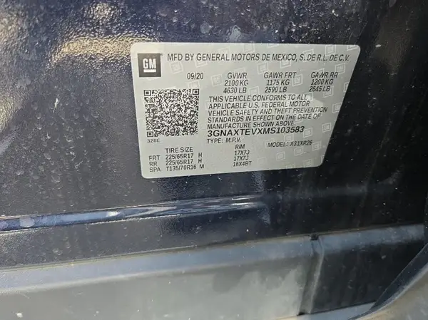 3GNAXTEVXMS103583 2021 CHEVROLET EQUINOX - Image 1