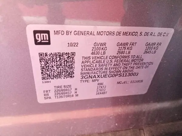 3GNAXUEG0PS113003 2023 CHEVROLET EQUINOX - Image 2