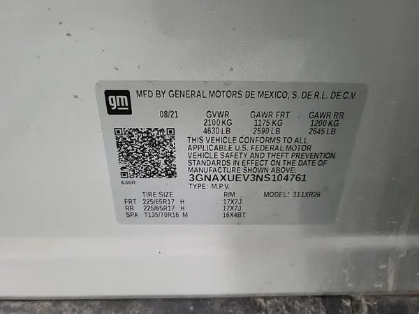 3GNAXUEV3NS104761 2022 CHEVROLET EQUINOX - Image 8