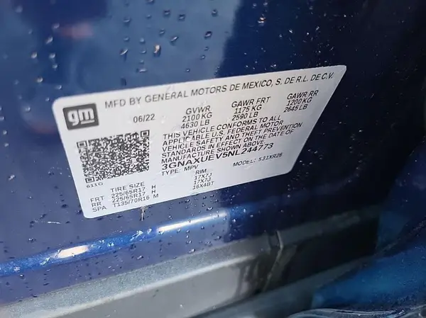 3GNAXUEV5NL244773 2022 CHEVROLET EQUINOX - Image 8