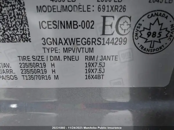 3GNAXWEG6RS144299 2024 CHEVROLET EQUINOX - Image 8