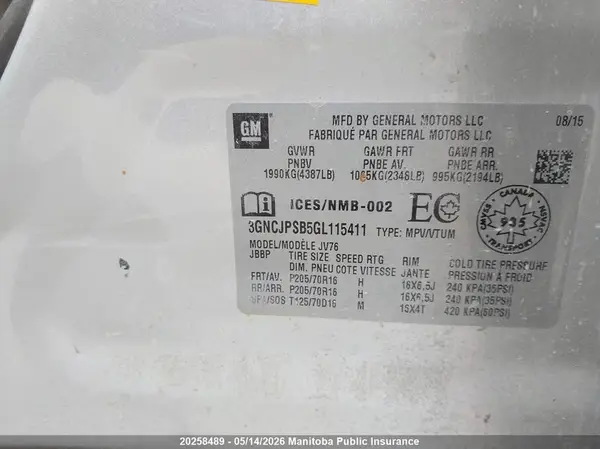 3GNCJPSB5GL115411 2016 CHEVROLET TRAX - Image 8