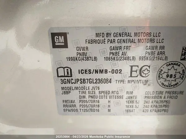 3GNCJPSB7GL236084 2016 CHEVROLET TRAX - Image 8