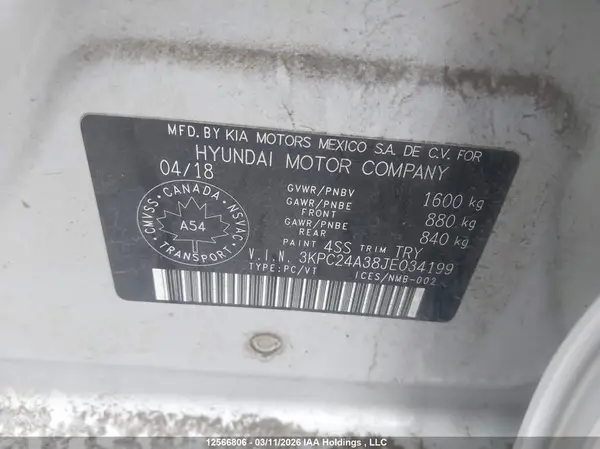 3KPC24A38JE034199 2018 HYUNDAI ACCENT - Image 8