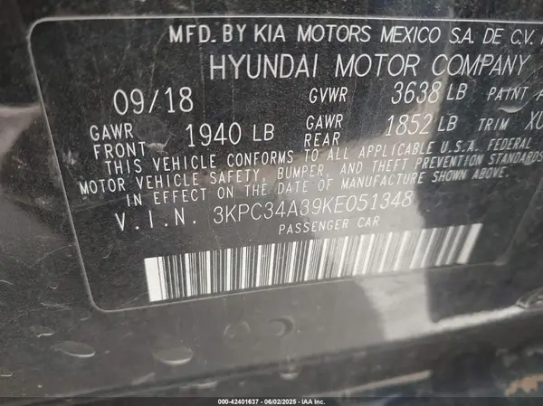 3KPC34A39KE051348 2019 HYUNDAI ACCENT - Image 8