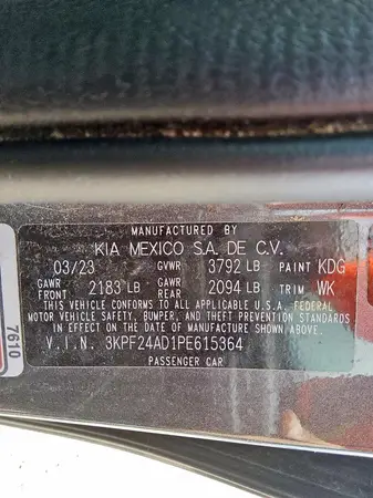 3KPF24AD1PE615364 2023 KIA FORTE - Image 8
