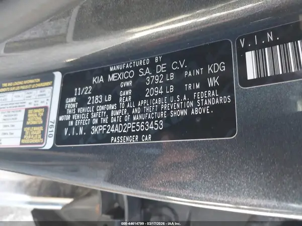3KPF24AD2PE563453 2023 KIA FORTE - Image 8