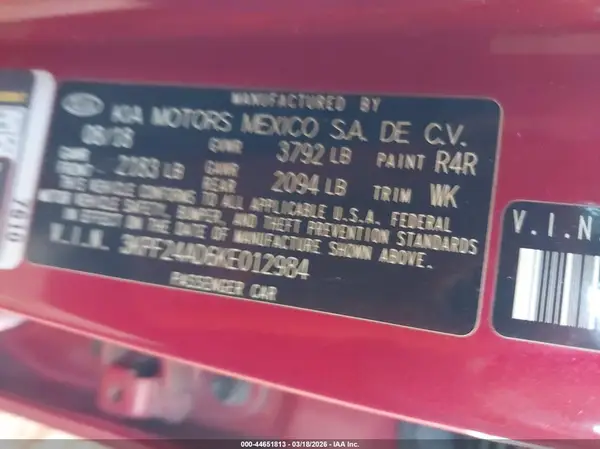 3KPF24AD6KE012984 2019 KIA FORTE - Image 8