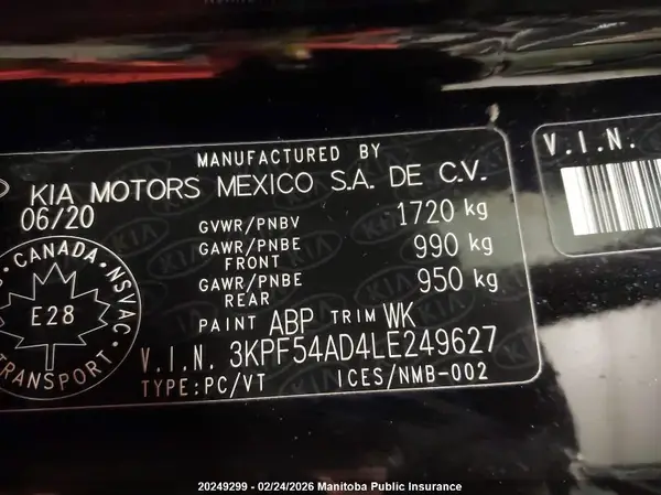 3KPF54AD4LE249627 2020 KIA FORTE - Image 8