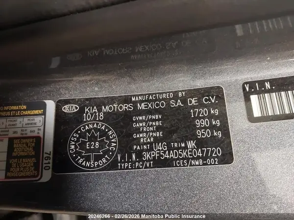 3KPF54AD5KE047720 2019 KIA FORTE - Image 8