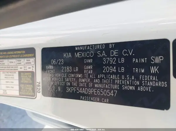 3KPF54AD9PE650547 2023 KIA FORTE - Image 8