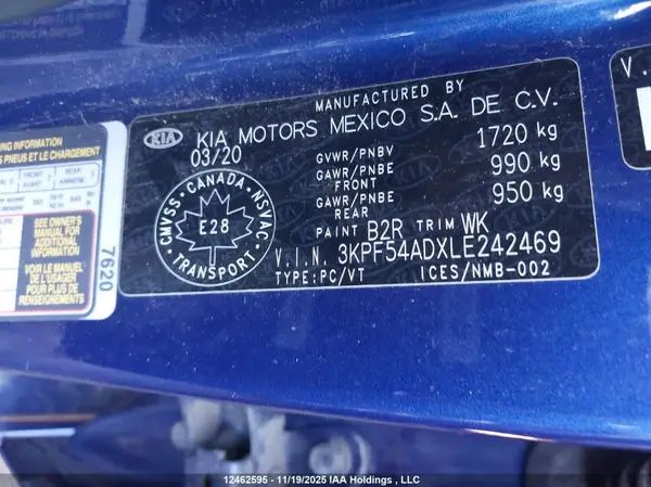 3KPF54ADXLE242469 2020 KIA FORTE - Image 8