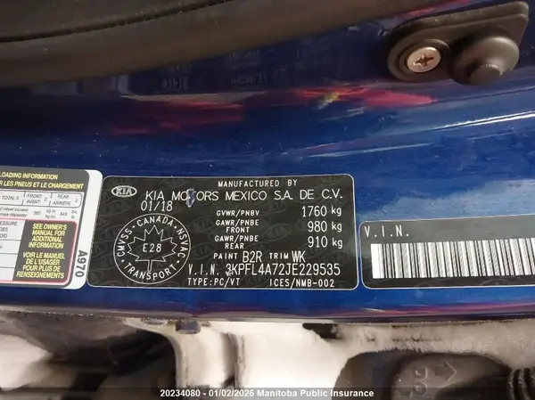 3KPFL4A72JE229535 2018 KIA FORTE - Image 8