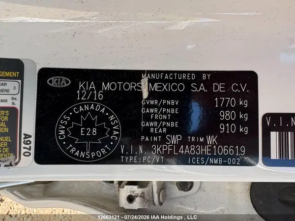 3KPFL4A83HE106619 2017 KIA FORTE - Image 8