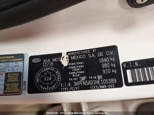 3KPFN5A31HE105389 2017 KIA FORTE - Image 8