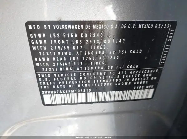 3VVRB7AX8PM106310 2023 VOLKSWAGEN TIGUAN - Image 8