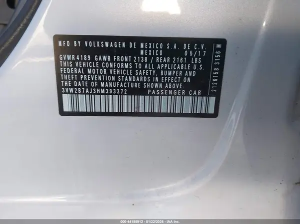 3VW2B7AJ3HM393372 2017 VOLKSWAGEN JETTA - Image 8