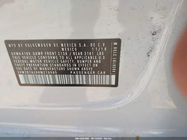 3VW2B7AJ9HM278565 2017 VOLKSWAGEN JETTA - Image 8