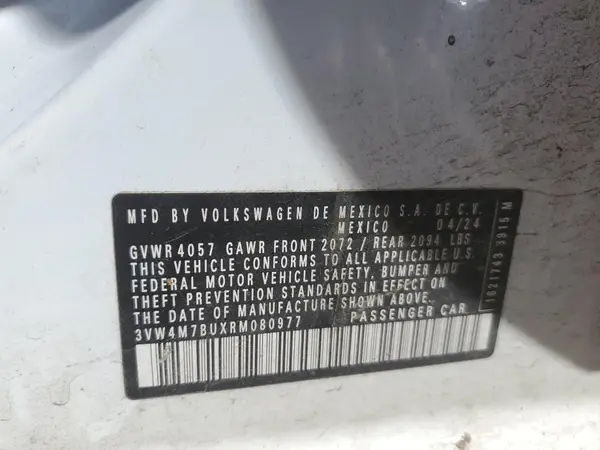 3VW4M7BUXRM080977 2024 VOLKSWAGEN JETTA - Image 1