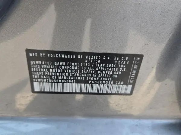 3VW5M7BU5RM050645 2024 VOLKSWAGEN JETTA - Image 2