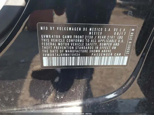 3VWDB7AJ8HM410434 2017 VOLKSWAGEN JETTA - Image 8