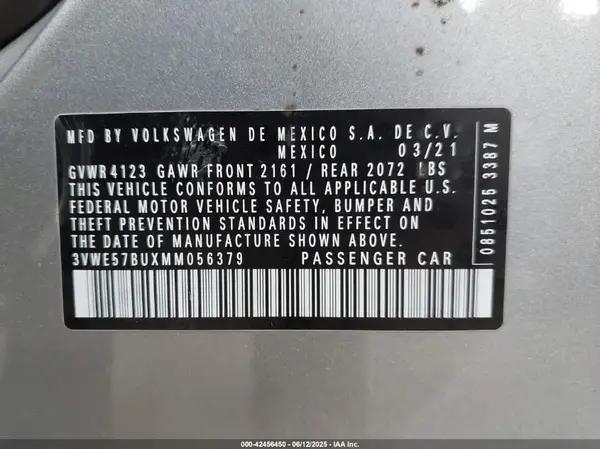 3VWE57BUXMM056379 2021 VOLKSWAGEN JETTA - Image 8