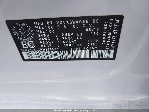 3VWL17AJ2HM230803 2017 VOLKSWAGEN JETTA - Image 8