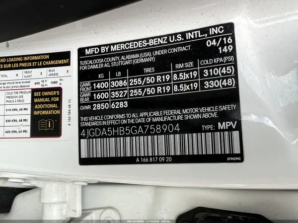4JGDA5HB5GA758904 2016 MERCEDES-BENZ GLE - Image 8