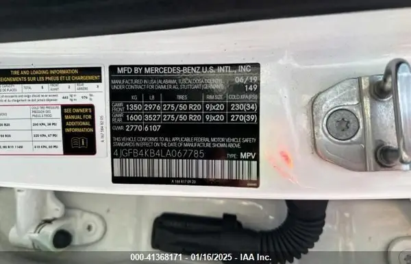 4JGFB4KB4LA067785 2020 MERCEDES-BENZ GLE - Image 8
