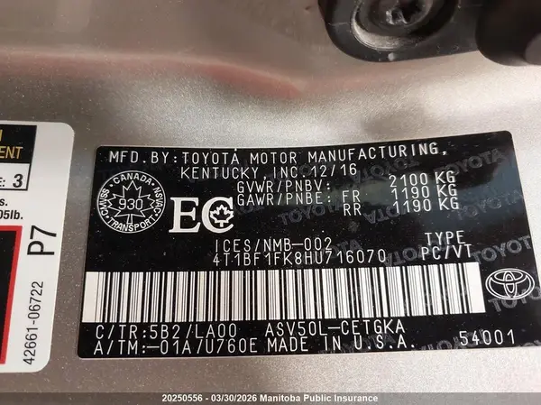 4T1BF1FK8HU716070 2017 TOYOTA CAMRY - Image 8