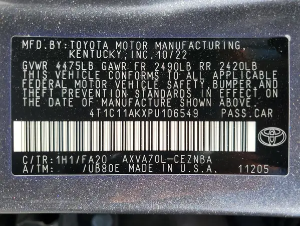 4T1C11AKXPU106549 2023 TOYOTA CAMRY - Image 7
