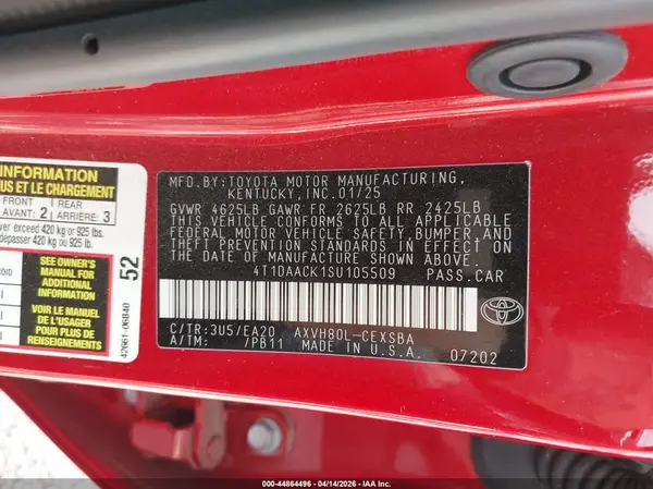 4T1DAACK1SU105509 2025 TOYOTA CAMRY - Image 8