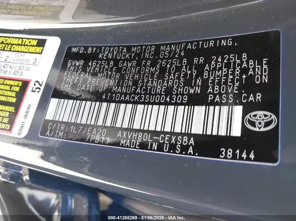 4T1DAACK3SU004309 2025 TOYOTA CAMRY - Image 8