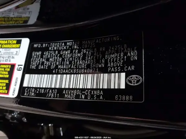4T1DAACK8SU640871 2025 TOYOTA CAMRY - Image 5