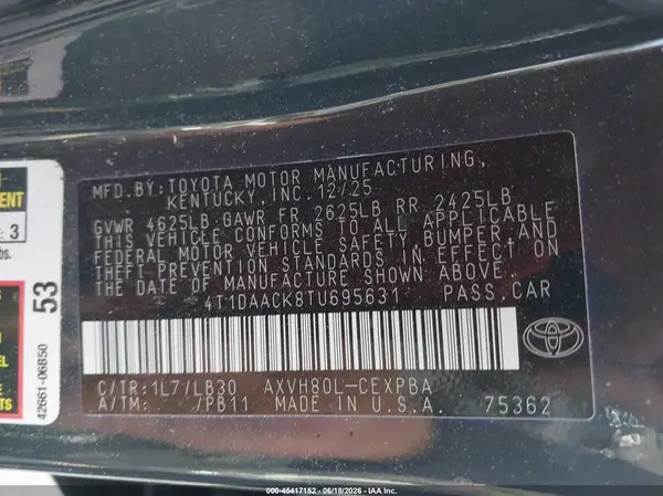 4T1DAACK8TU695631 2026 TOYOTA CAMRY - Image 8