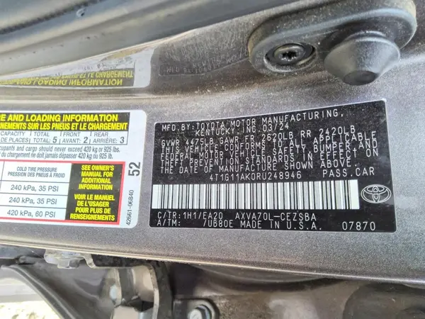 4T1G11AK0RU248946 2024 TOYOTA CAMRY - Image 5