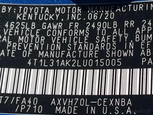 4T1L31AK2LU015005 2020 TOYOTA CAMRY - Image 2