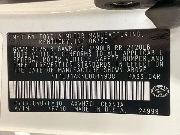 4T1L31AK4LU014938 2020 TOYOTA CAMRY - Image 2
