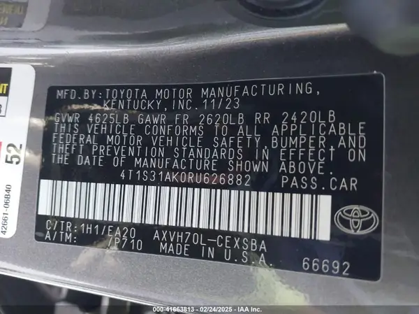 4T1S31AK0RU626882 2024 TOYOTA CAMRY - Image 8